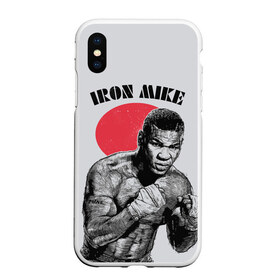 Чехол для iPhone XS Max матовый с принтом Iron Mike в Тюмени, Силикон | Область печати: задняя сторона чехла, без боковых панелей | Тематика изображения на принте: iron mike | iron mike tyson | mike tyson | бокс | железный майк | майк тайсон | таисон | тайсон