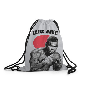 Рюкзак-мешок 3D с принтом Iron Mike в Тюмени, 100% полиэстер | плотность ткани — 200 г/м2, размер — 35 х 45 см; лямки — толстые шнурки, застежка на шнуровке, без карманов и подкладки | iron mike | iron mike tyson | mike tyson | бокс | железный майк | майк тайсон | таисон | тайсон