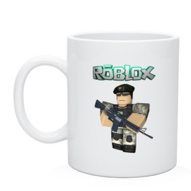 Кружка с принтом Roblox Defender в Тюмени, керамика | объем — 330 мл, диаметр — 80 мм. Принт наносится на бока кружки, можно сделать два разных изображения | 23 февраля | game | game roblox | logo roblox | online game | r | roblox | день защитника | игра | игра роблокс | лого | лого роблокс | логотип | надпись | онлайн игра | онлайн игра роблокс | р | роблокс