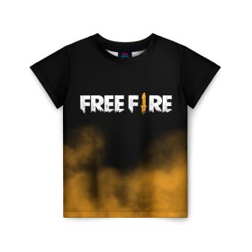 Детская футболка 3D с принтом Free fire в Тюмени, 100% гипоаллергенный полиэфир | прямой крой, круглый вырез горловины, длина до линии бедер, чуть спущенное плечо, ткань немного тянется | free fire | freefire | игра free fire | игра фрифаер | фри файр | фрифаер