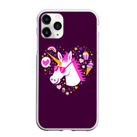 Чехол для iPhone 11 Pro Max матовый с принтом Единорог в Тюмени, Силикон |  | animal | girl | stars | волшебство | голова | детская | детям | единорог | животное | животные | лошадка | лошадь | любовь | миф | очки | прикольная | радуга | ребенку | рога | сердечко | сердце | сказочный