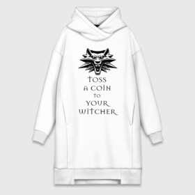 Платье-худи хлопок с принтом Toss a coin to your witcher в Тюмени,  |  | Тематика изображения на принте: the witcher | witcher | ведьмак