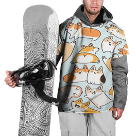 Накидка на куртку 3D с принтом Корги  в Тюмени, 100% полиэстер |  | Тематика изображения на принте: dog. корги | dogs | весёлые собачки | милые собачки | прикольные собачки | собаки | собачки