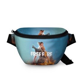 Поясная сумка 3D с принтом free fire в Тюмени, 100% полиэстер | плотная ткань, ремень с регулируемой длиной, внутри несколько карманов для мелочей, основное отделение и карман с обратной стороны сумки застегиваются на молнию | free fire | freefire | игра free fire | игра фрифаер | фри файр | фрифаер