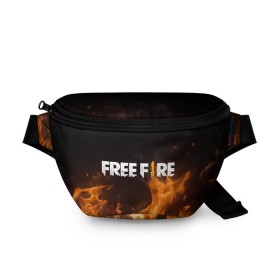 Поясная сумка 3D с принтом FREE FIRE в Тюмени, 100% полиэстер | плотная ткань, ремень с регулируемой длиной, внутри несколько карманов для мелочей, основное отделение и карман с обратной стороны сумки застегиваются на молнию | free fire | freefire | игра free fire | игра фрифаер | фри файр | фрифаер