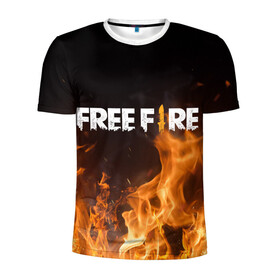Мужская футболка 3D спортивная с принтом FREE FIRE в Тюмени, 100% полиэстер с улучшенными характеристиками | приталенный силуэт, круглая горловина, широкие плечи, сужается к линии бедра | Тематика изображения на принте: free fire | freefire | игра free fire | игра фрифаер | фри файр | фрифаер