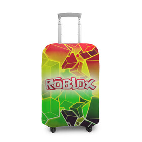Чехол для чемодана 3D с принтом Роблокс в Тюмени, 86% полиэфир, 14% спандекс | двустороннее нанесение принта, прорези для ручек и колес | roblox | бро | геометрия | игры | квадраты | кубизм | кубы | линии | нуб | про | радуга | роблокс | человечки
