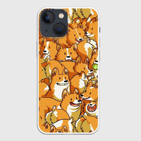 Чехол для iPhone 13 mini с принтом Корги в Тюмени,  |  | art | corgi | dog | арт | корги | кость | миска | собака