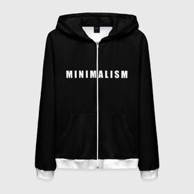 Мужская толстовка 3D на молнии с принтом Minimalism в Тюмени, 100% полиэстер | длина до линии бедра, манжеты и пояс оформлены мягкой тканевой резинкой, двухслойный капюшон со шнурком для регулировки, спереди молния, по бокам два кармана | art | minimalism | style | арт | без дизайна | буквы | иностранная | искусство | минимализм | надпись | прикольная | символ | стиль | шрифт