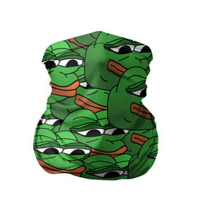 Бандана-труба 3D с принтом Pepe The Frog в Тюмени, 100% полиэстер, ткань с особыми свойствами — Activecool | плотность 150‒180 г/м2; хорошо тянется, но сохраняет форму | frog | meme | memes | pepe | pepe the frog | грустная жабка | лягушка | лягушонок пепе | мем | мемы