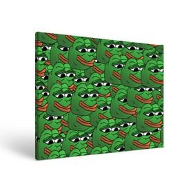 Холст прямоугольный с принтом Pepe The Frog в Тюмени, 100% ПВХ |  | frog | meme | memes | pepe | pepe the frog | грустная жабка | лягушка | лягушонок пепе | мем | мемы