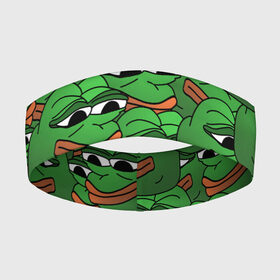 Повязка на голову 3D с принтом Pepe The Frog в Тюмени,  |  | frog | meme | memes | pepe | pepe the frog | грустная жабка | лягушка | лягушонок пепе | мем | мемы
