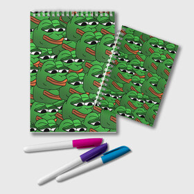 Блокнот с принтом Pepe The Frog в Тюмени, 100% бумага | 48 листов, плотность листов — 60 г/м2, плотность картонной обложки — 250 г/м2. Листы скреплены удобной пружинной спиралью. Цвет линий — светло-серый
 | frog | meme | memes | pepe | pepe the frog | грустная жабка | лягушка | лягушонок пепе | мем | мемы