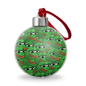 Ёлочный шар с принтом Pepe The Frog в Тюмени, Пластик | Диаметр: 77 мм | frog | meme | memes | pepe | pepe the frog | грустная жабка | лягушка | лягушонок пепе | мем | мемы