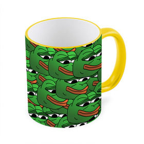 Кружка с полной запечаткой с принтом Pepe The Frog в Тюмени, керамика | ёмкость 330 мл | frog | meme | memes | pepe | pepe the frog | грустная жабка | лягушка | лягушонок пепе | мем | мемы