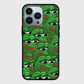 Чехол для iPhone 13 Pro с принтом Pepe The Frog в Тюмени,  |  | Тематика изображения на принте: frog | meme | memes | pepe | pepe the frog | грустная жабка | лягушка | лягушонок пепе | мем | мемы