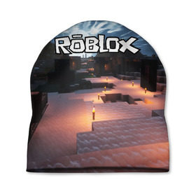 Шапка 3D с принтом ROBLOX в Тюмени, 100% полиэстер | универсальный размер, печать по всей поверхности изделия | game | gamer | logo | roblox | игры | логотип | роблокс