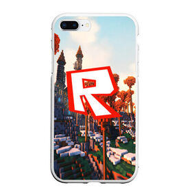 Чехол для iPhone 7Plus/8 Plus матовый с принтом ROBLOX GAME в Тюмени, Силикон | Область печати: задняя сторона чехла, без боковых панелей | game | gamer | logo | roblox | игры | логотип | роблокс
