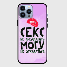 Чехол для iPhone 13 Pro Max с принтом Секс не предлагать в Тюмени,  |  | Тематика изображения на принте: губы | для девушки | прикольные надписи