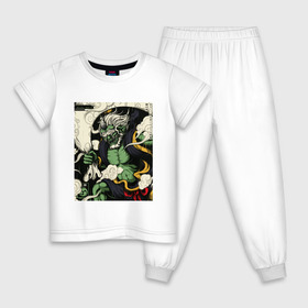 Детская пижама хлопок с принтом God of wind в Тюмени, 100% хлопок |  брюки и футболка прямого кроя, без карманов, на брюках мягкая резинка на поясе и по низу штанин
 | art | demon | god | japan | monster | shinto | арт | бог | демон | иллюстрация | монстр | япония | японский