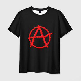 Мужская футболка 3D с принтом Анархия в Тюмени, 100% полиэфир | прямой крой, круглый вырез горловины, длина до линии бедер | art | rock | sons of anarchy | анархия | арт | группа | егор летов | логотип | музыка | панк | панк рок | прикольная | рок | свобода | хаос