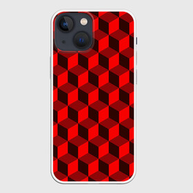 Чехол для iPhone 13 mini с принтом Кубики в Тюмени,  |  | геометрия | квадратики | квадраты | красная майка | красная футболка | красные квадраты | красные кубики | красные трусы | красные шорты | красный р | красный топ | красный чехол