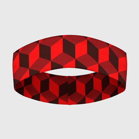 Повязка на голову 3D с принтом Кубики в Тюмени,  |  | геометрия | квадратики | квадраты | красная майка | красная футболка | красные квадраты | красные кубики | красные трусы | красные шорты | красный р | красный топ | красный чехол