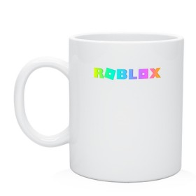 Кружка с принтом ROBLOX в Тюмени, керамика | объем — 330 мл, диаметр — 80 мм. Принт наносится на бока кружки, можно сделать два разных изображения | roblox | игра | компьютерная игра | логотип | онлайн | онлайн игра | роблакс | роблокс