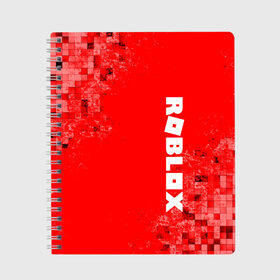 Тетрадь с принтом ROBLOX в Тюмени, 100% бумага | 48 листов, плотность листов — 60 г/м2, плотность картонной обложки — 250 г/м2. Листы скреплены сбоку удобной пружинной спиралью. Уголки страниц и обложки скругленные. Цвет линий — светло-серый
 | roblox | игра | компьютерная игра | логотип | онлайн | онлайн игра | роблакс | роблокс