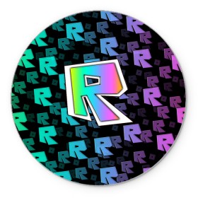 Коврик для мышки круглый с принтом ROBLOX в Тюмени, резина и полиэстер | круглая форма, изображение наносится на всю лицевую часть | roblox | игра | компьютерная игра | логотип | онлайн | онлайн игра | роблакс | роблокс