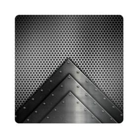 Магнит виниловый Квадрат с принтом Броня металлическая в Тюмени, полимерный материал с магнитным слоем | размер 9*9 см, закругленные углы | абстракция | броня | геометрия | железо | кольчуга | конус | круги | линии | металл | полосы | сетка | сталь | текстура | треугольник