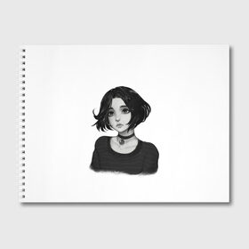 Альбом для рисования с принтом Девушка Думер в Тюмени, 100% бумага
 | матовая бумага, плотность 200 мг. | doomer | doomer girl | trad girl | девушка | девушка думер | думер | мем | мемы