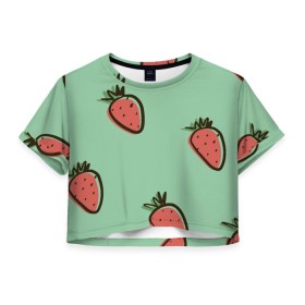 Женская футболка Crop-top 3D с принтом Морковный дождь в Тюмени, 100% полиэстер | круглая горловина, длина футболки до линии талии, рукава с отворотами | 