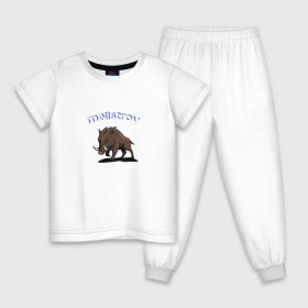 Детская пижама хлопок с принтом Mellstroy, у (синий цвет) в Тюмени, 100% хлопок |  брюки и футболка прямого кроя, без карманов, на брюках мягкая резинка на поясе и по низу штанин
 | 