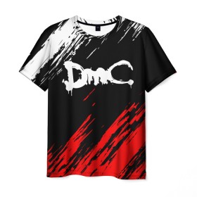 Мужская футболка 3D с принтом DEVIL MAY CRY (DMC) в Тюмени, 100% полиэфир | прямой крой, круглый вырез горловины, длина до линии бедер | dante | devil may cry | devil may cry 5 | dmc | game | hell | play | sword | ад | данте | игры | меч