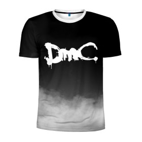 Мужская футболка 3D спортивная с принтом DEVIL MAY CRY (DMC) в Тюмени, 100% полиэстер с улучшенными характеристиками | приталенный силуэт, круглая горловина, широкие плечи, сужается к линии бедра | 