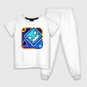 Детская пижама хлопок с принтом Geometry Dash в Тюмени, 100% хлопок |  брюки и футболка прямого кроя, без карманов, на брюках мягкая резинка на поясе и по низу штанин
 | аркада | платформер