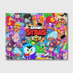 Альбом для рисования с принтом BRAWL STARS в Тюмени, 100% бумага
 | матовая бумага, плотность 200 мг. | 8 bit | 8 бит | bibi | brawl stars | crow | el brown | leon | leon shark | max | mr.p | sally leon | shark | stars | virus | werewolf | акула | биби | вирус | ворон | леон | оборотень | пингвин