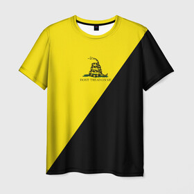 Мужская футболка 3D с принтом Dont tread on me в Тюмени, 100% полиэфир | прямой крой, круглый вырез горловины, длина до линии бедер | анархия | анархо | антикоммунизм | гадсденовский | змея | капитализм | коммунизм | меня | на | наступай | не | светов | флаг