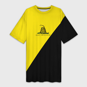 Платье-футболка 3D с принтом Dont tread on me в Тюмени,  |  | анархия | анархо | антикоммунизм | гадсденовский | змея | капитализм | коммунизм | меня | на | наступай | не | светов | флаг