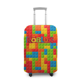 Чехол для чемодана 3D с принтом Роблокс в Тюмени, 86% полиэфир, 14% спандекс | двустороннее нанесение принта, прорези для ручек и колес | game | game roblox | logo roblox | online game | r | roblox | игра | игра роблокс | лого | лого роблокс | логотип | надпись | онлайн игра | онлайн игра роблокс | роблокс