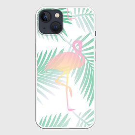 Чехол для iPhone 13 с принтом Фламинго в джунглях в Тюмени,  |  | арт | джунгли | лес | леса | пальма | пальмы | папоротник | розовый фламинго | фламинго