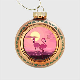 Стеклянный ёлочный шар с принтом фламинго в Тюмени, Стекло | Диаметр: 80 мм | flamingo | pink | арт | животные | искусство | картина | пейзаж | природа | пруд | рисунок | розовый | фламинго