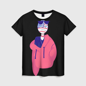 Женская футболка 3D с принтом СountryHumans в Тюмени, 100% полиэфир ( синтетическое хлопкоподобное полотно) | прямой крой, круглый вырез горловины, длина до линии бедер | Тематика изображения на принте: country humans | америка | интернет приколы | мемы | прикольные картинки | сountryhumans
