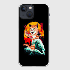 Чехол для iPhone 13 mini с принтом Котейка в Тюмени,  |  | animal | anime | art | cat | japan | meme | samurai | аниме | арт | волна | животное | закат | иероглефы | кот | кошка | мем | прикол | прикольная | природа | сакура | самурай | суши | юмор | япония