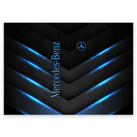 Поздравительная открытка с принтом Mercedes-Benz в Тюмени, 100% бумага | плотность бумаги 280 г/м2, матовая, на обратной стороне линовка и место для марки
 | amg | benz | cars | drive | mercedes | supercars | амг | бенц | гелендваген | гонки | мерин | мерс | мерседес | обзор | скорость | форма