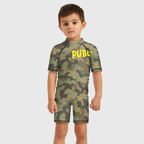 Детский купальный костюм 3D с принтом PUBG лесной камуфляж в Тюмени, Полиэстер 85%, Спандекс 15% | застежка на молнии на спине | military | playerunknowns battlegrounds | playerunknown’s battlegrounds | pubg | армия | камуфляж | лесной камуфляж | милитари | пубг