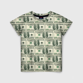 Детская футболка 3D с принтом Денежная тема в Тюмени, 100% гипоаллергенный полиэфир | прямой крой, круглый вырез горловины, длина до линии бедер, чуть спущенное плечо, ткань немного тянется | 23 февраля | cash | money | roblox | баксы | денежная тема | деньги | доллары | зелёные | ловеха | мемы | прикольные картинки | прикольные надписи | роблокс