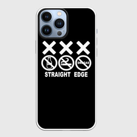 Чехол для iPhone 13 Pro Max с принтом straight edge в Тюмени,  |  | edge | hardcore | no drugs | straight | straight edge | sxe | грань | четкая | чёткая грань