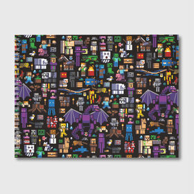 Альбом для рисования с принтом MINECRAFT в Тюмени, 100% бумага
 | матовая бумага, плотность 200 мг. | block | creeper | cube | minecraft | pixel | блок | геометрия | крафт | крипер | кубики | майнкрафт | пиксели